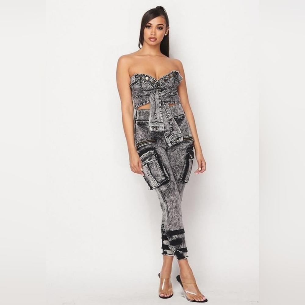 Like New Black jean set